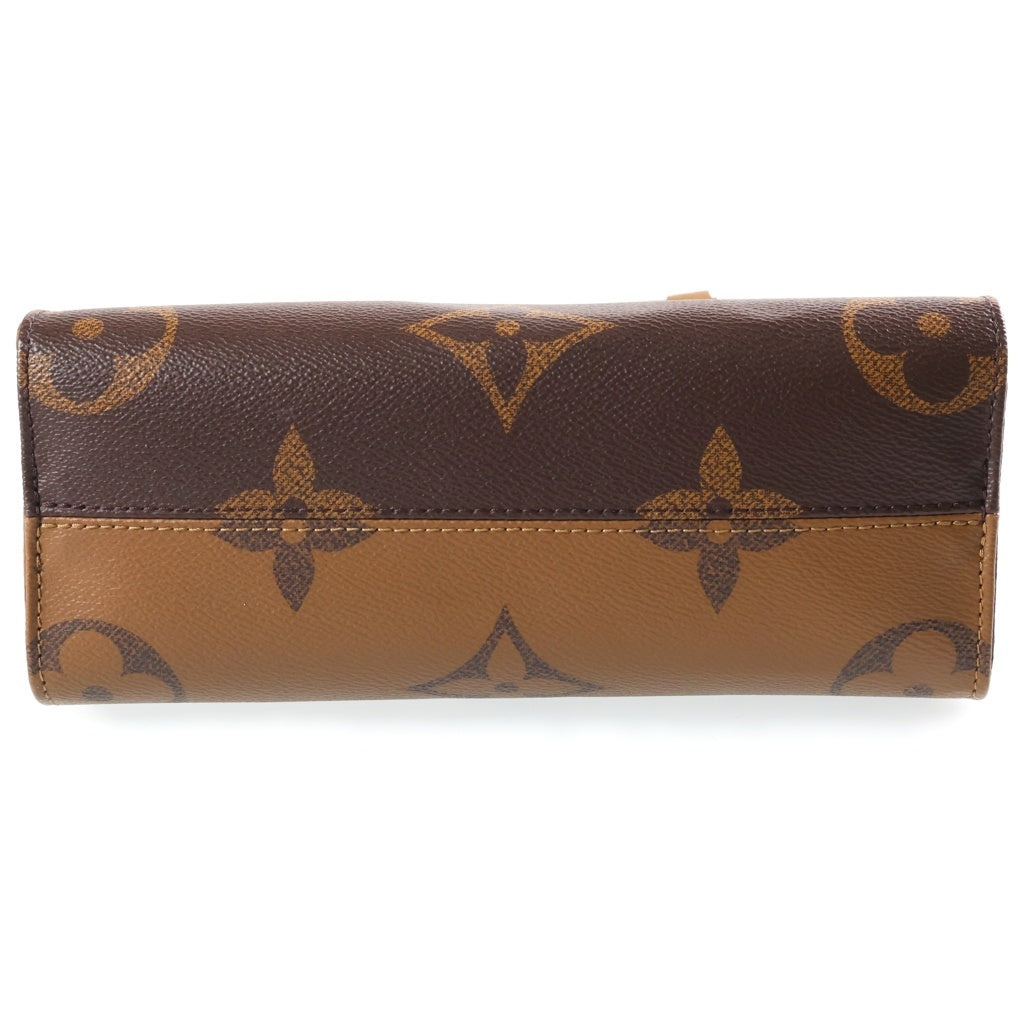 LOUIS VUITTON(ルイヴィトン) モノグラムジャイアント オンザゴーPM 2WAYハンドバッグ ショルダーバッグ ブラウン レザー M46373 ゴールド金具 レディース