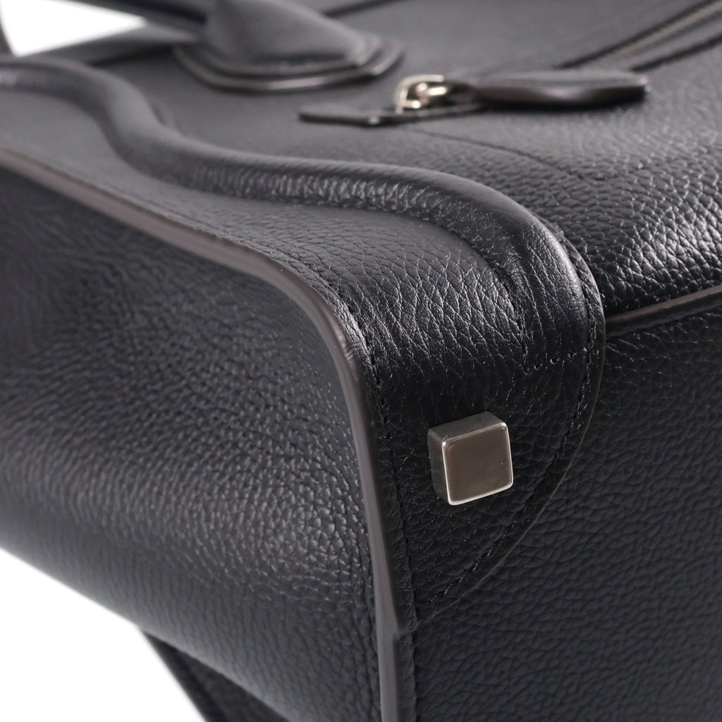 CELINE(セリーヌ) ラゲージ マイクロ ショッパー トート バック レザー ブラック レディース