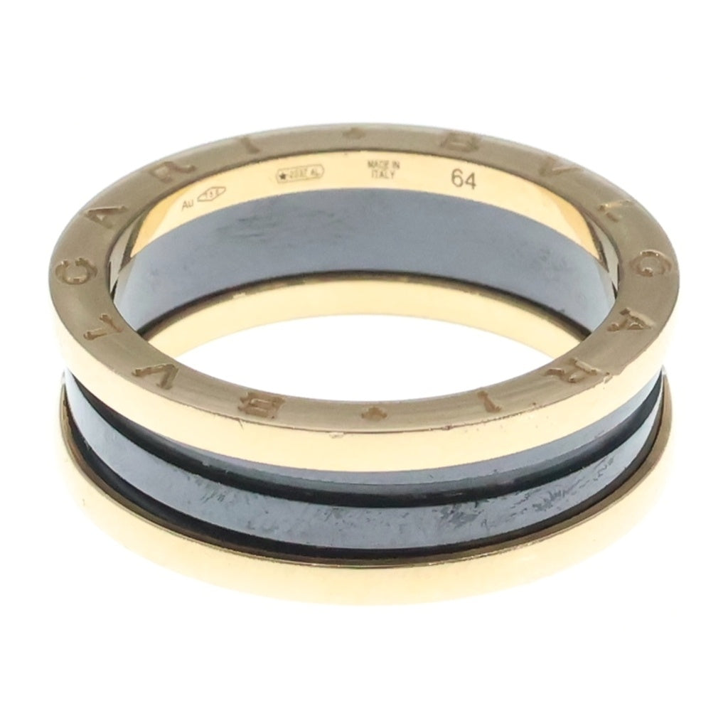 BVLGARI(ブルガリ) ビーゼロワン リング ピンクゴールド×ブラック Au750PG/CE #64