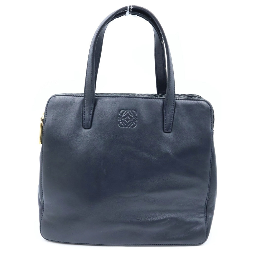 LOEWE(ロエベ) アナグラム ハンドバッグ ブラック レザー ゴールド金具 レディース