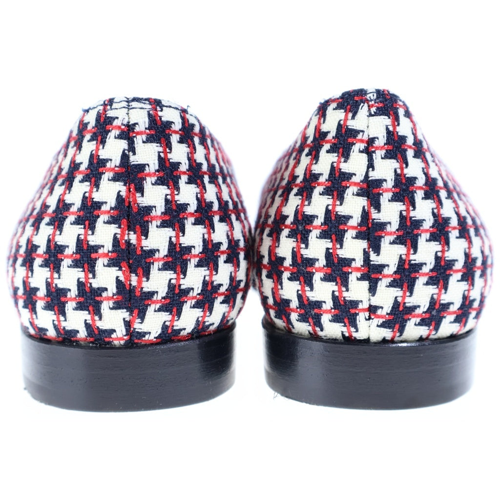 MANOLO BLAHNIK(マノロブラニク) チェック柄 パンプス シューズ ネイビー×レッド #35 レディース
