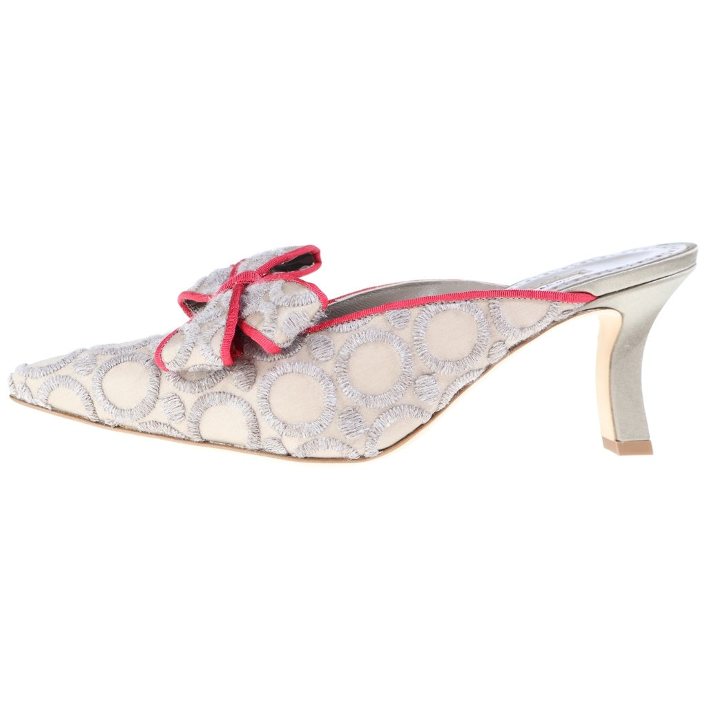 MANOLO BLAHNIK(マノロブラニク) リボンデザイン ヒールパンプス ベージュ #35 レディース