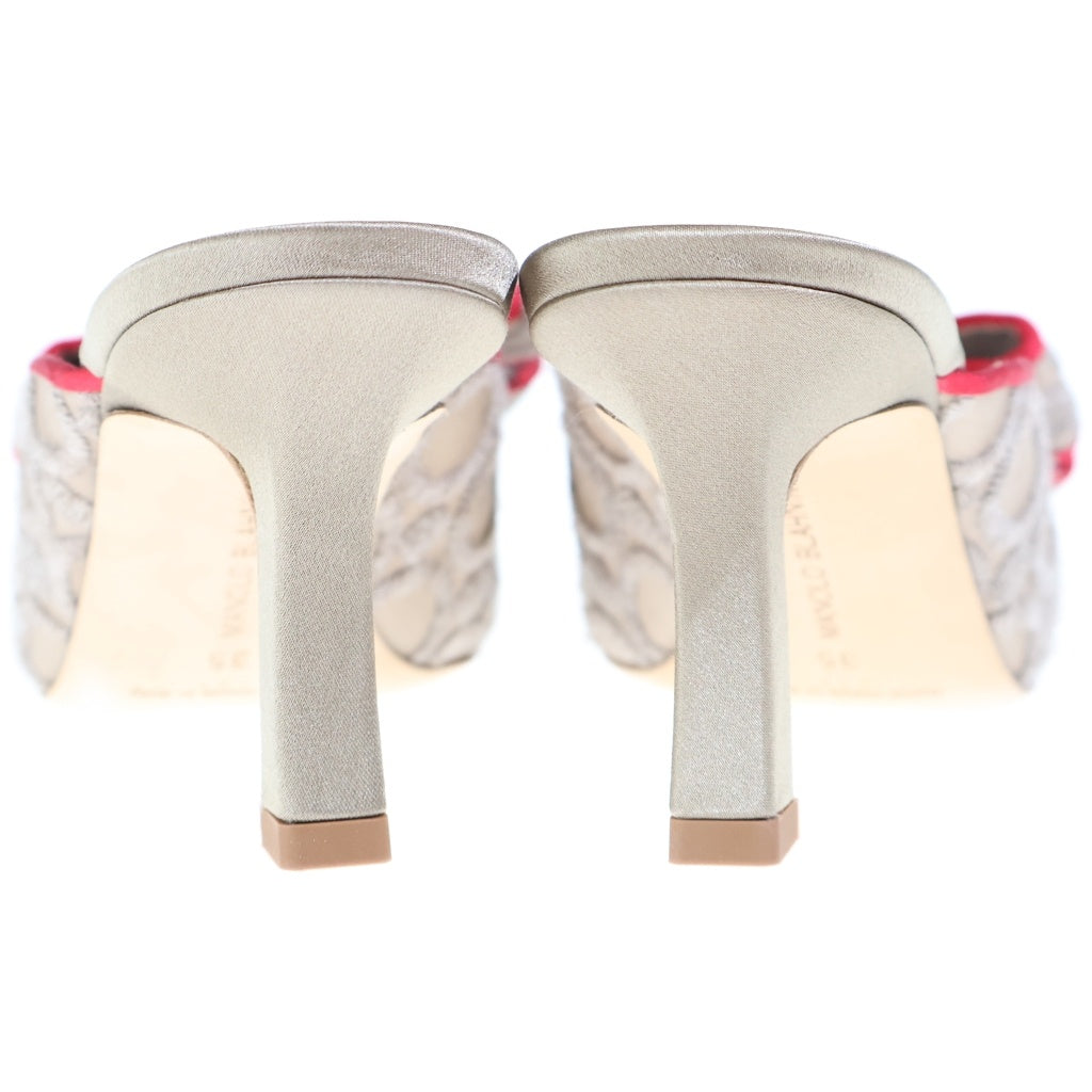 MANOLO BLAHNIK(マノロブラニク) リボンデザイン ヒールパンプス ベージュ #35 レディース