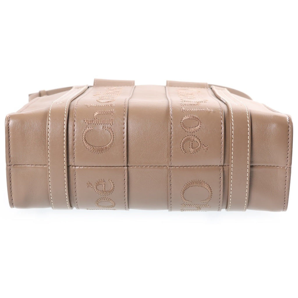 Chloe(クロエ) ウッディ ミニ ハンドバック 2wayショルダー レザー グレージュ レディース