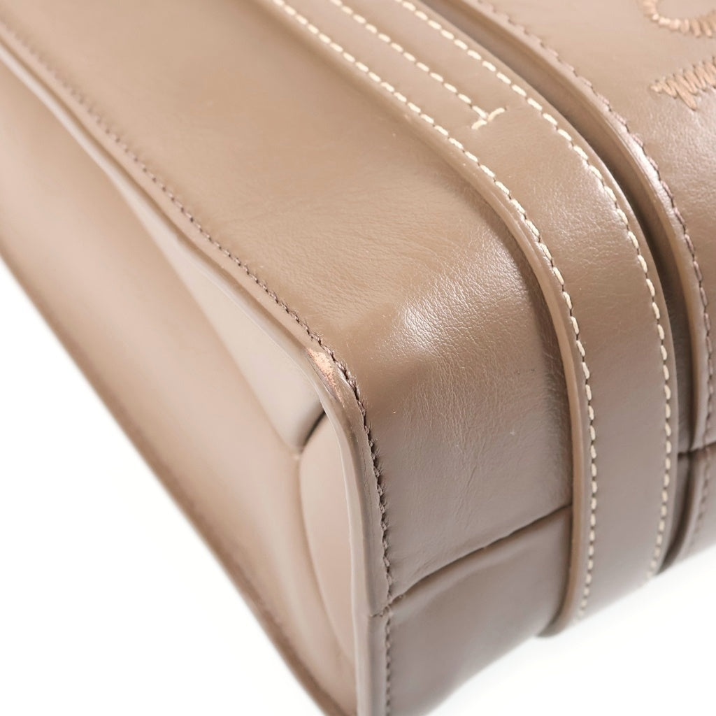 Chloe(クロエ) ウッディ ミニ ハンドバック 2wayショルダー レザー グレージュ レディース