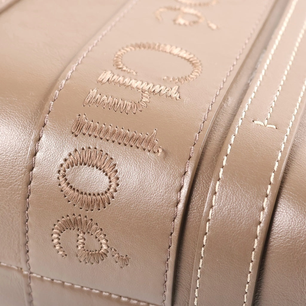 Chloe(クロエ) ウッディ ミニ ハンドバック 2wayショルダー レザー グレージュ レディース