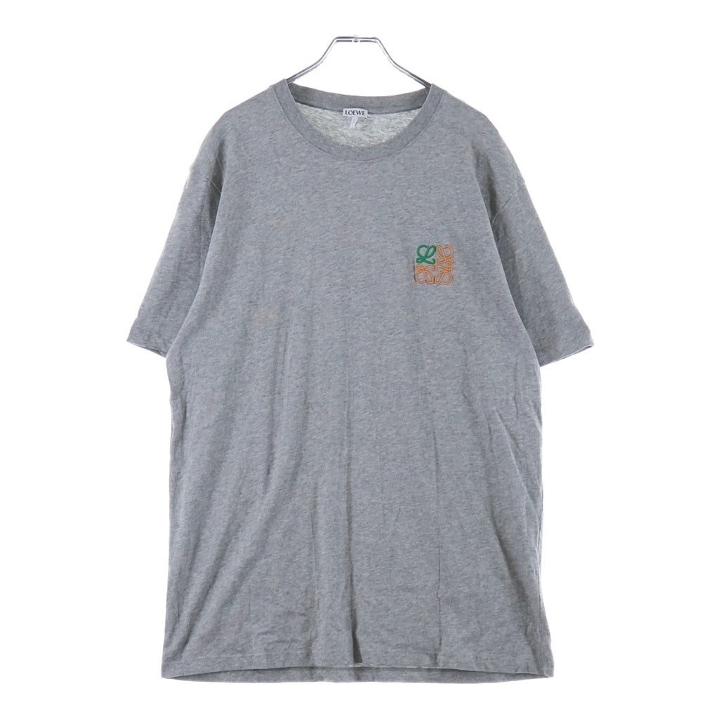 LOEWE(ロエベ) アナグラム ロゴ刺繍 クルーネック半袖Tシャツ カットソー グレー H526Y22X75 レディース