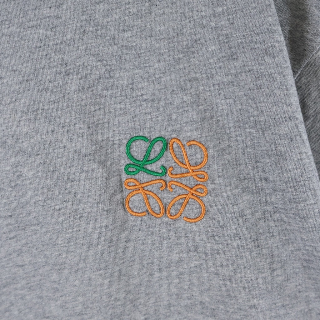 LOEWE(ロエベ) アナグラム ロゴ刺繍 クルーネック半袖Tシャツ カットソー グレー H526Y22X75 レディース