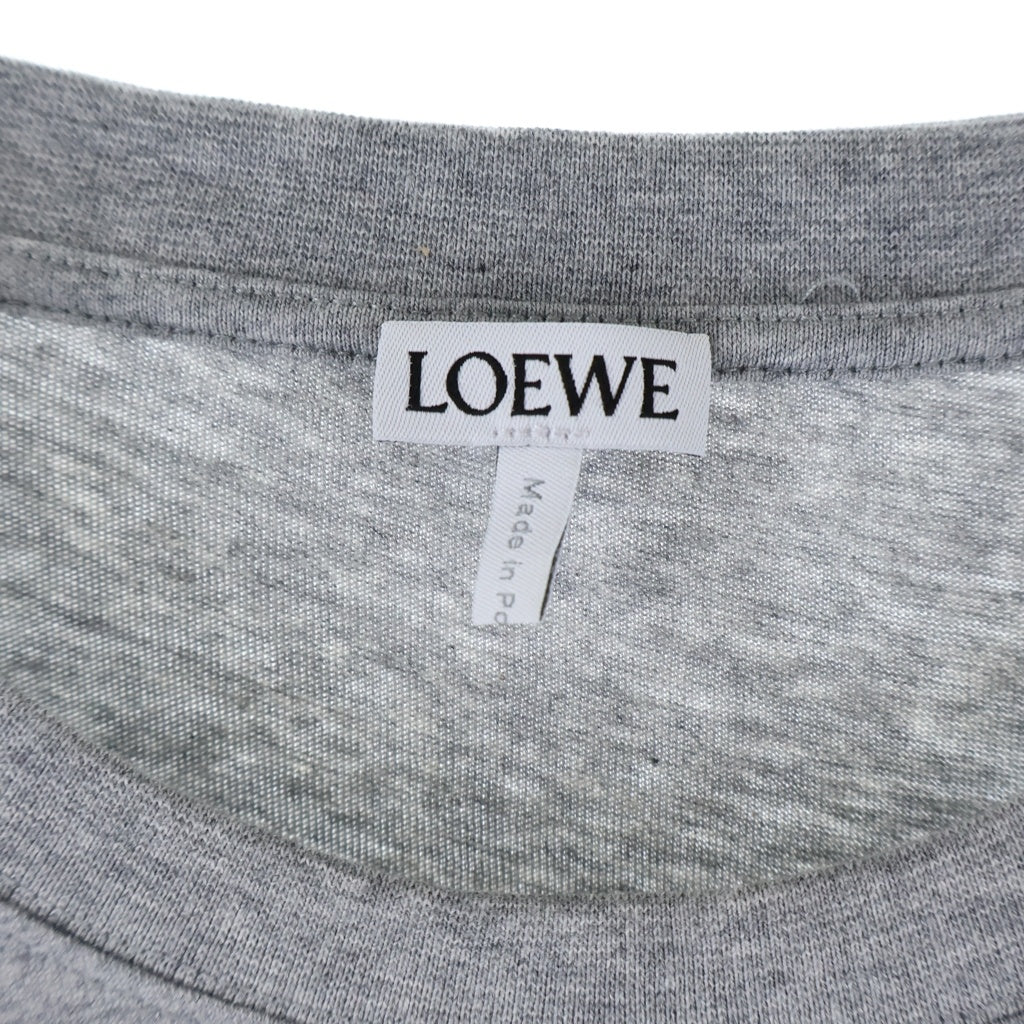 LOEWE(ロエベ) アナグラム ロゴ刺繍 クルーネック半袖Tシャツ カットソー グレー H526Y22X75 レディース