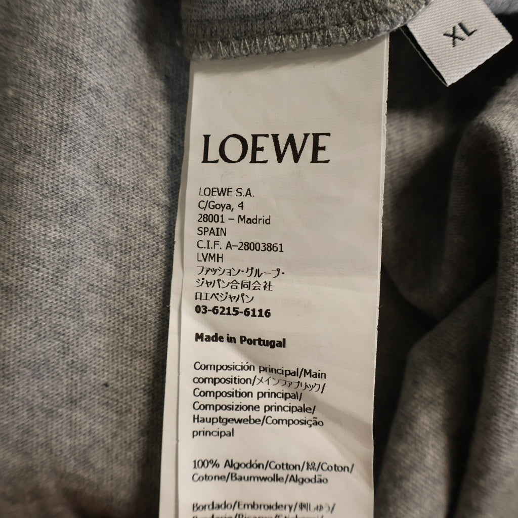 LOEWE(ロエベ) アナグラム ロゴ刺繍 クルーネック半袖Tシャツ カットソー グレー H526Y22X75 レディース