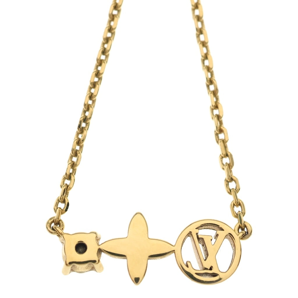 LOUIS VUITTON(ルイヴィトン) コリエ・プティ ルイ ネックレス ペンダント チェーン ゴールド GP×ラインストーン M00368 レディース
