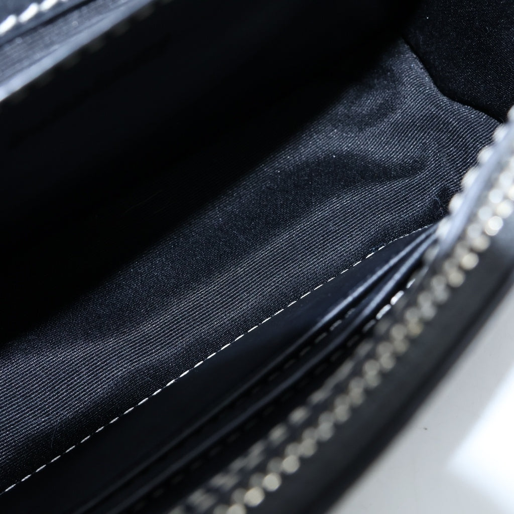 BURBERRY(バーバリー) ノバチェック PVC レザー シルバー金具 ショルダーバッグ ブラック/ブラウン レディース
