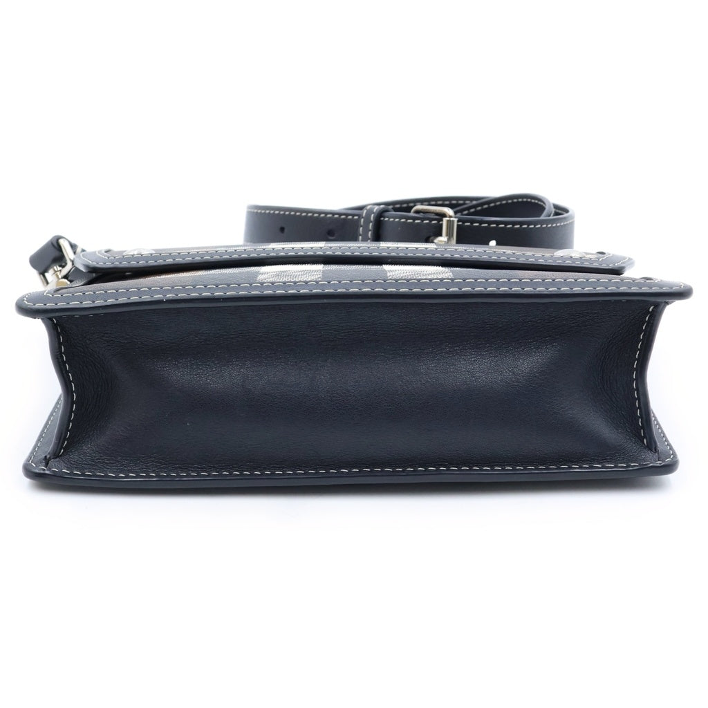 BURBERRY(バーバリー) ノバチェック PVC レザー シルバー金具 ショルダーバッグ ブラック/ブラウン レディース