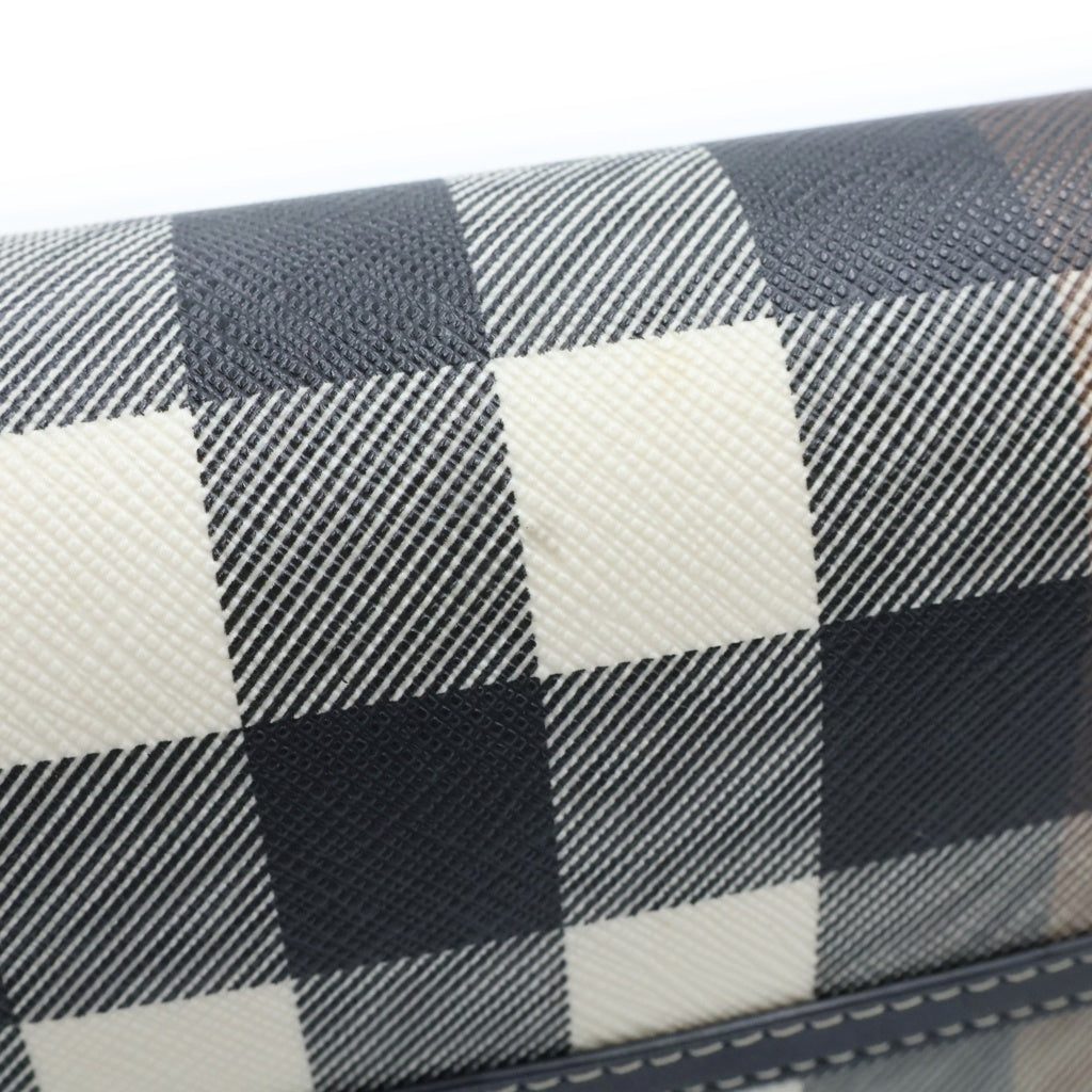 BURBERRY(バーバリー) ノバチェック PVC レザー シルバー金具 ショルダーバッグ ブラック/ブラウン レディース