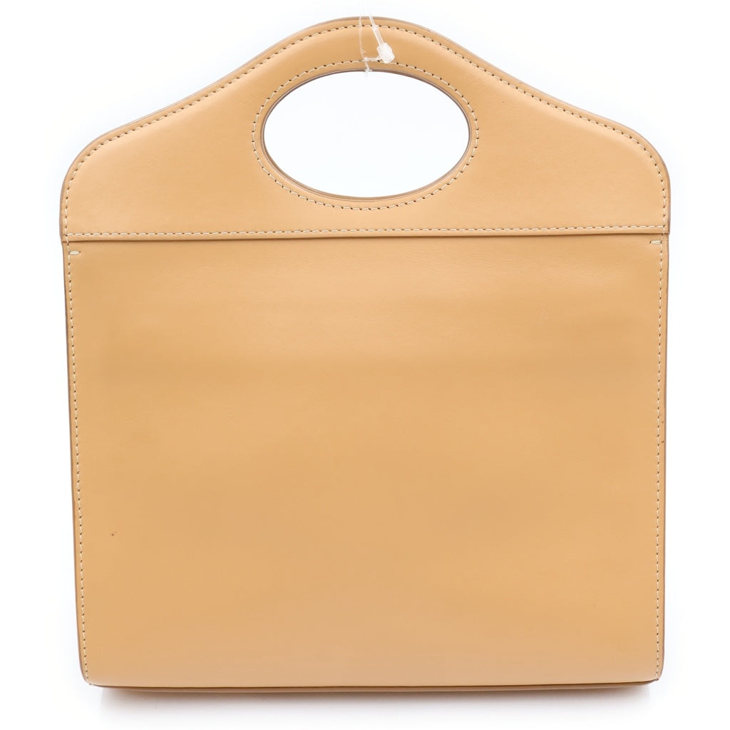 BURBERRY(バーバリー) トップステッチ ポケットバッグ レザー 2WAY ハンドバッグ ショルダーバッグ ブラウン レディース