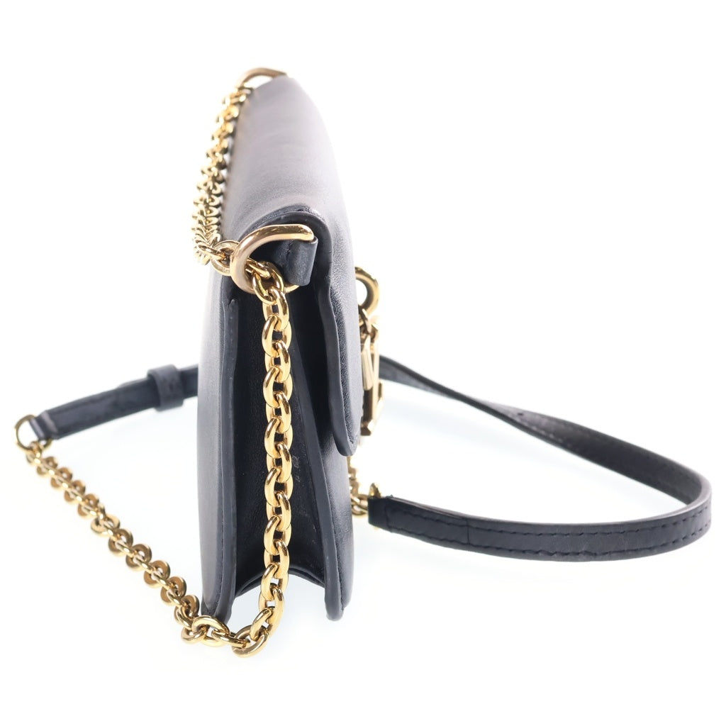 LOUIS VUITTON(ルイヴィトン) LVブルーム チェーンウォレット ショルダーバッグ ブラック ノワール カーフレザー M14564 ゴールド金具 レディース