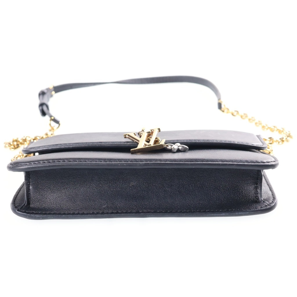 LOUIS VUITTON(ルイヴィトン) LVブルーム チェーンウォレット ショルダーバッグ ブラック ノワール カーフレザー M14564 ゴールド金具 レディース