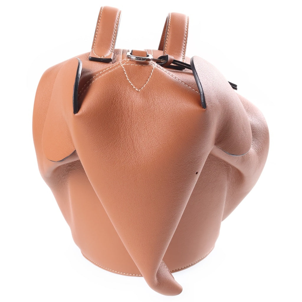 LOEWE(ロエベ) ラージ 2WAYハンドバッグ ショルダーバッグ ブラウン レザー シルバー金具 レディース
