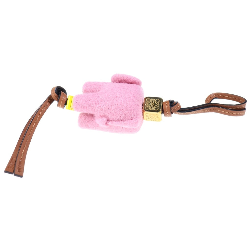 LOEWE(ロエベ) バッグチャーム ストラップ マスコット ピンク レザー レディース