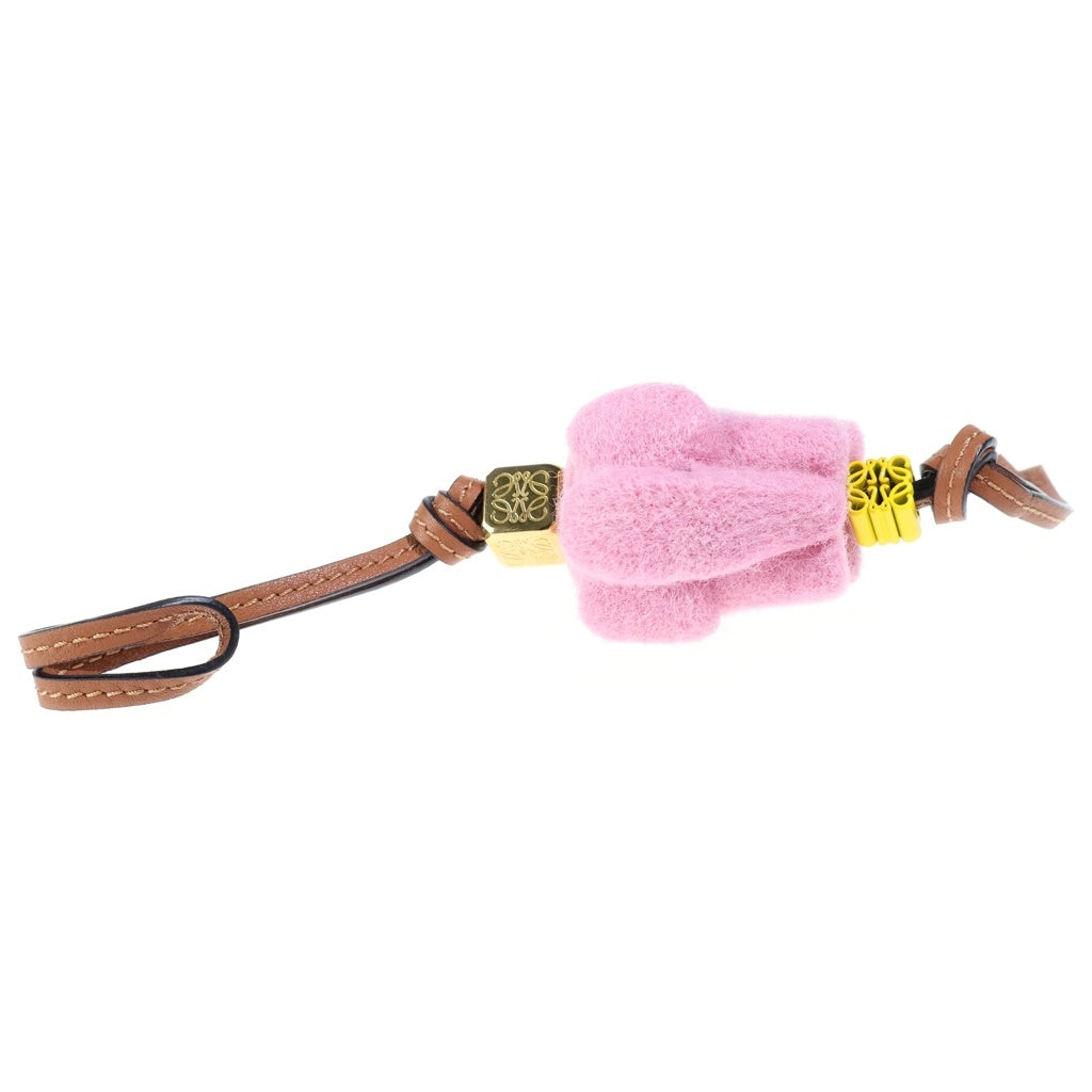 LOEWE(ロエベ) バッグチャーム ストラップ マスコット ピンク レザー レディース