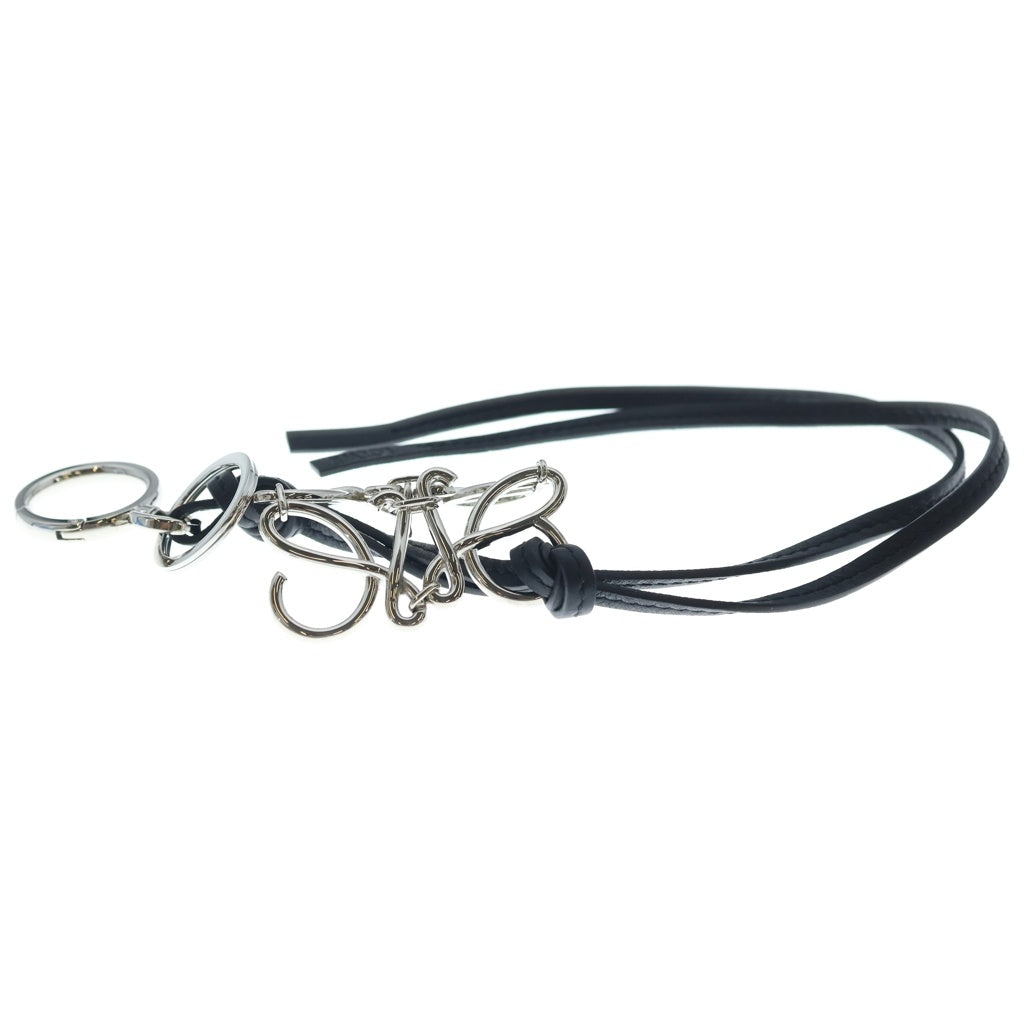 LOEWE(ロエベ) アナグラム バッグチャーム キーリング キーホルダー シルバー×ブラック