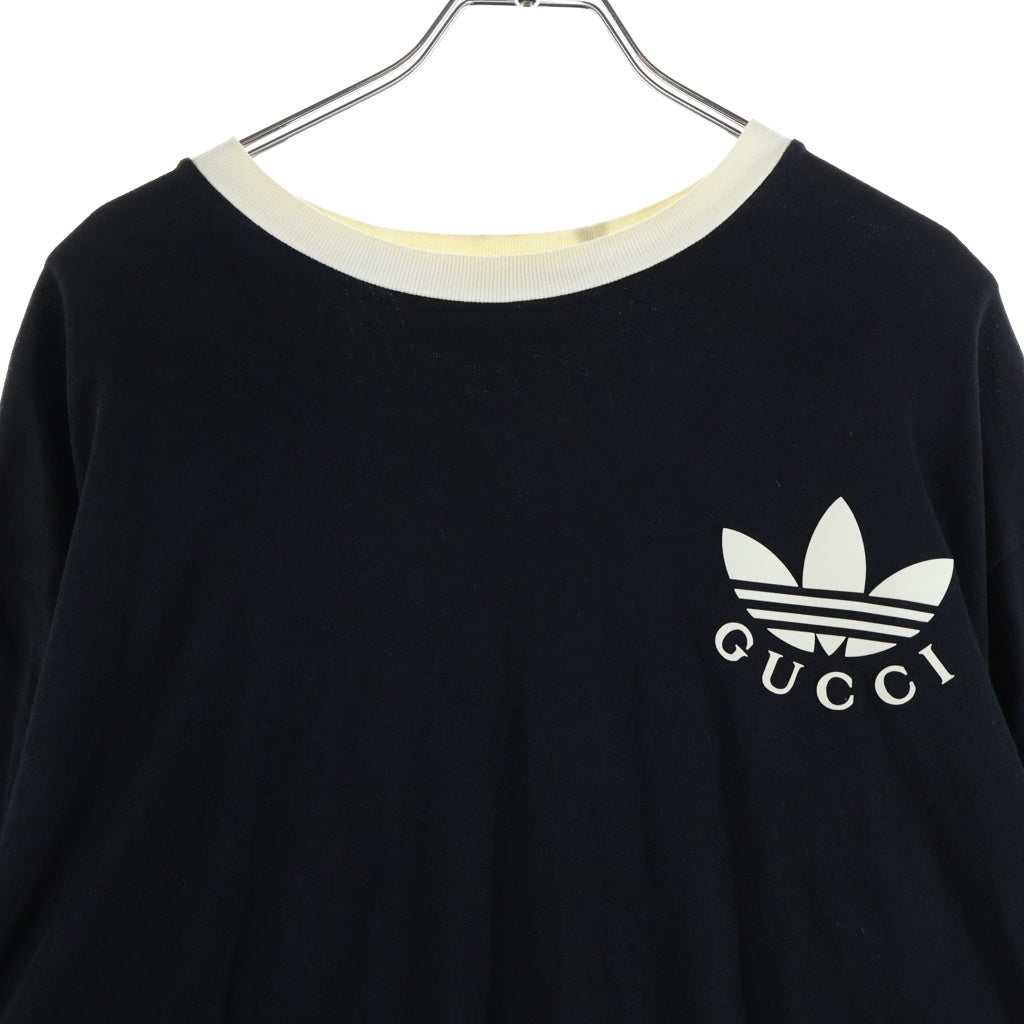 GUCCI(グッチ) GUCCI adidas グッチ アディダス ロングスリーブ Tシャツ 長袖 トップス コットン ブラック