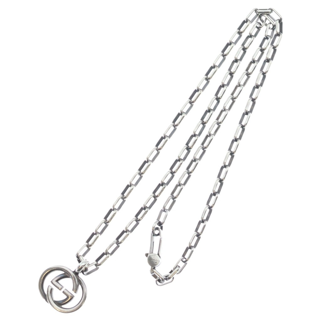 GUCCI(グッチ) GGマーモント インターロッキング SV925 チェーン ネックレス ペンダント シルバー レディース