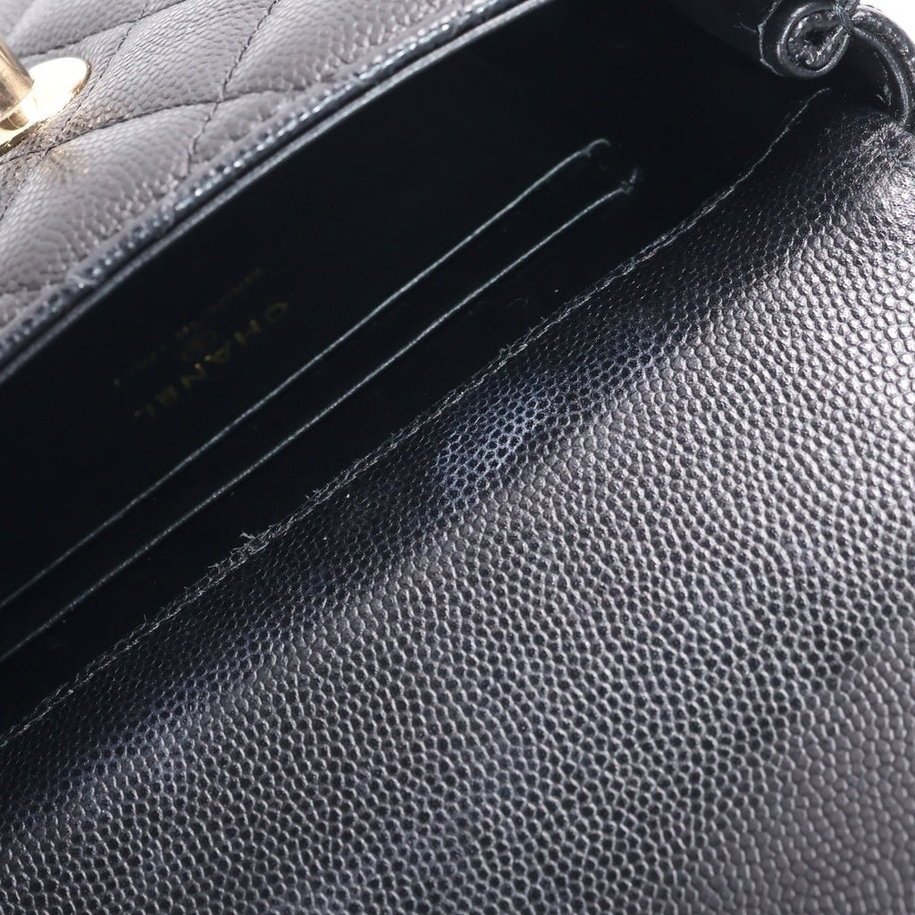 CHANEL(シャネル) ココハンドル ミニミニ 2WAYチェーンショルダーバッグ ハンドバッグ 2WAY ブラック キャビアスキン ゴールド金具 ランダムシール レディース