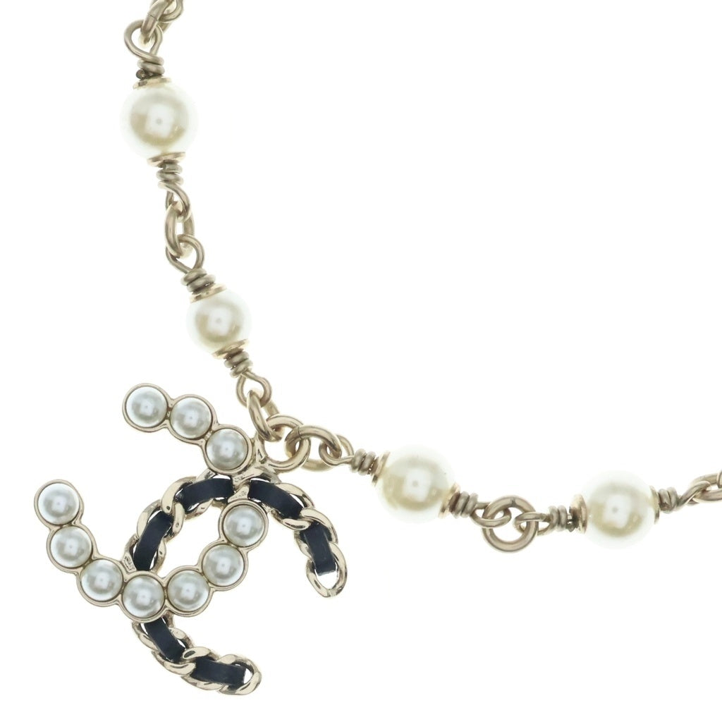 CHANEL(シャネル) ココマーク パールネックレス チェーン ゴールド B25K レディース