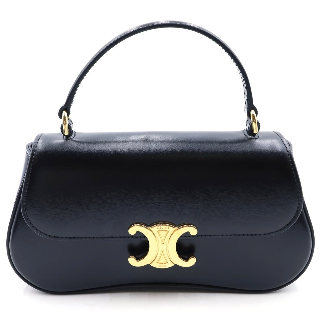 CELINE(セリーヌ) ティーン ローラ 2WAYミニハンドバッグ ショルダーバッグ ブラック レザー ゴールド金具 レディース