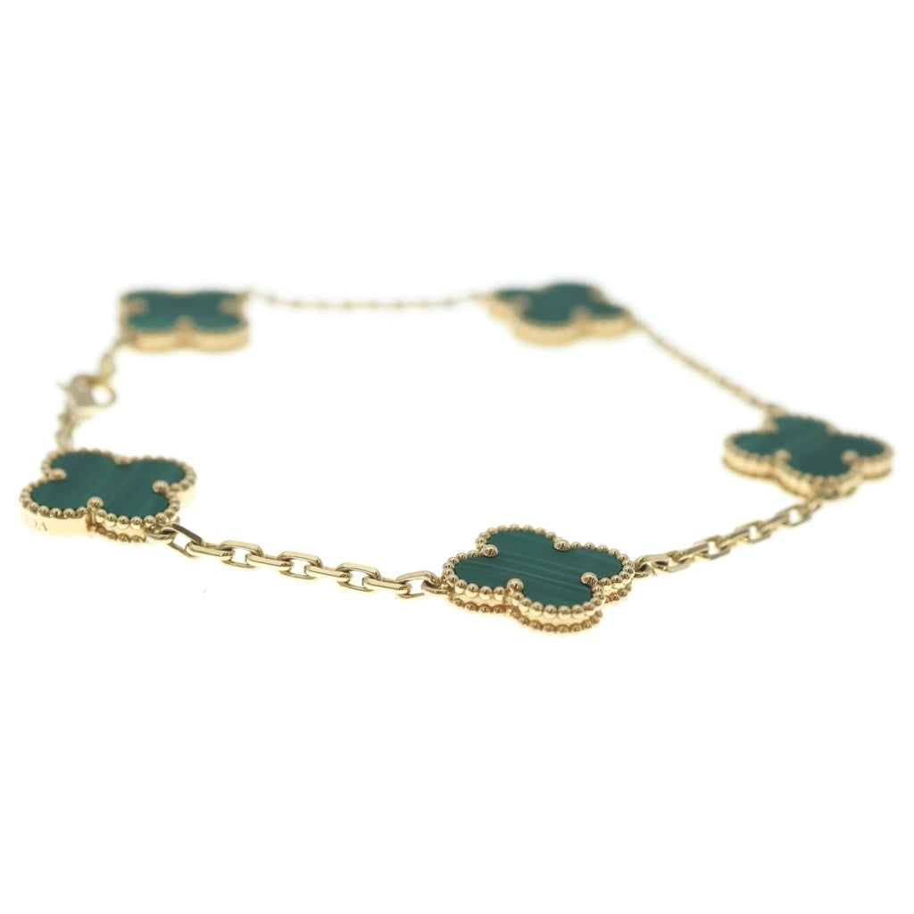 Van Cleef & Arpels(ヴァンクリーフアンドアーペル) ヴィンテージアルハンブラ 5Pブレスレット マラカイト イエローゴールド×グリーン Au750 レディース