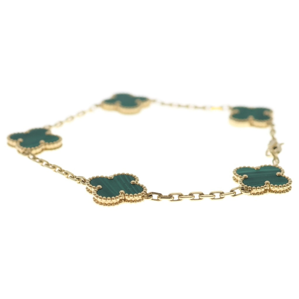 Van Cleef & Arpels(ヴァンクリーフアンドアーペル) ヴィンテージアルハンブラ 5Pブレスレット マラカイト イエローゴールド×グリーン Au750 レディース
