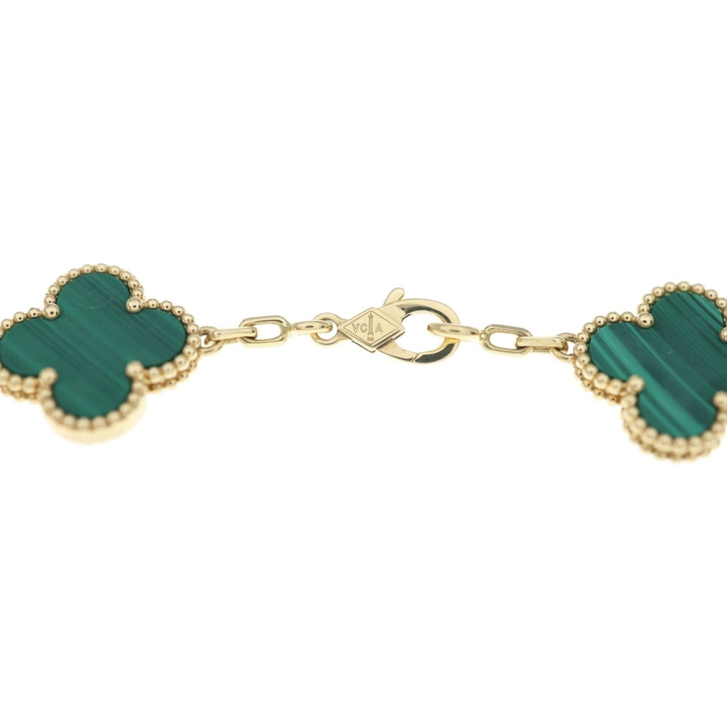 Van Cleef & Arpels(ヴァンクリーフアンドアーペル) ヴィンテージアルハンブラ 5Pブレスレット マラカイト イエローゴールド×グリーン Au750 レディース
