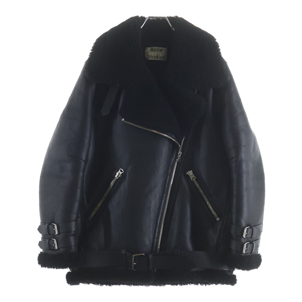 Acne Studios(アクネ ストゥディオズ) ラムムートン ダブルライダース ジャケット ブラック 1AQ173