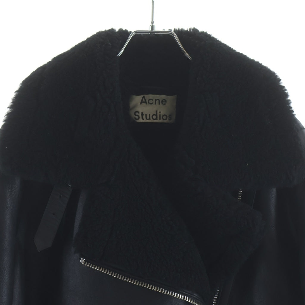 Acne Studios(アクネ ストゥディオズ) ラムムートン ダブルライダース ジャケット ブラック 1AQ173