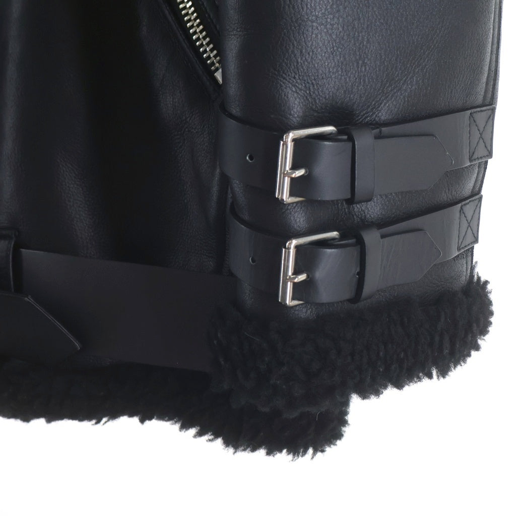 Acne Studios(アクネ ストゥディオズ) ラムムートン ダブルライダース ジャケット ブラック 1AQ173
