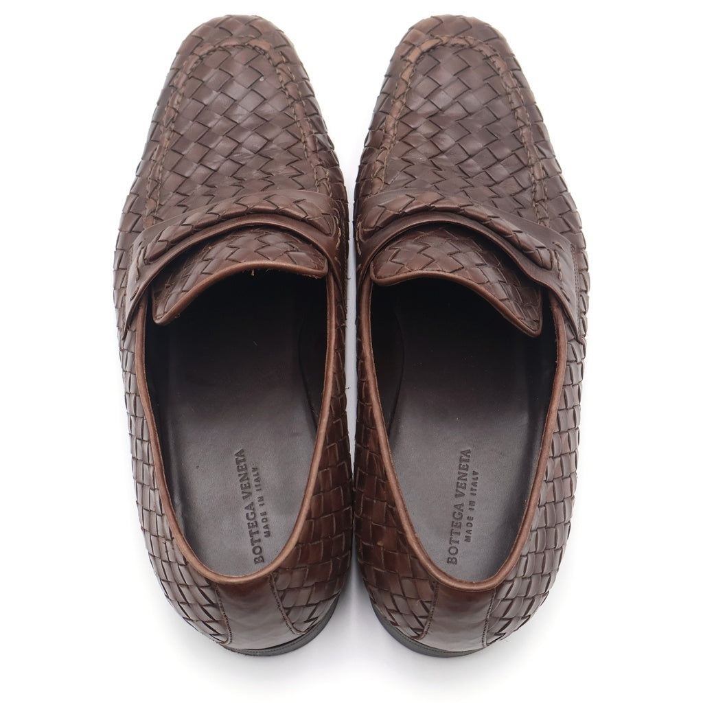 BOTTEGA VENETA(ボッテガヴェネタ) イントレチャート レザー ローファー ブラウン