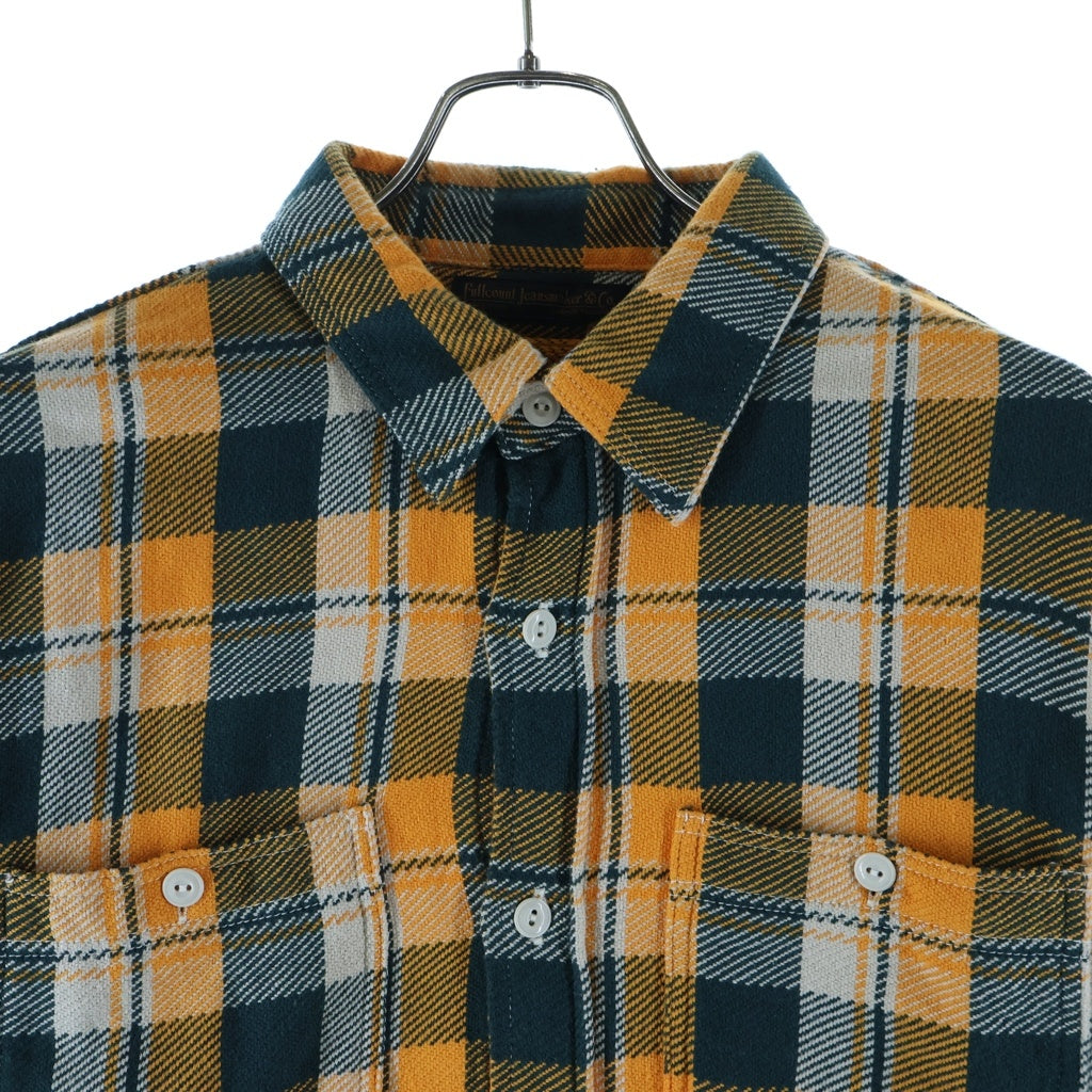 FULLCOUNT(フルカウント) 4085 CHECK FLANNEL WORK SHIRT チェック フランネル ワーク 長袖シャツ イエロー/グリーン