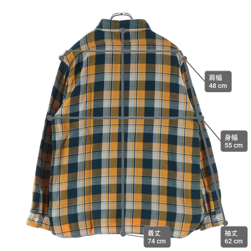 FULLCOUNT(フルカウント) 4085 CHECK FLANNEL WORK SHIRT チェック フランネル ワーク 長袖シャツ イエロー/グリーン