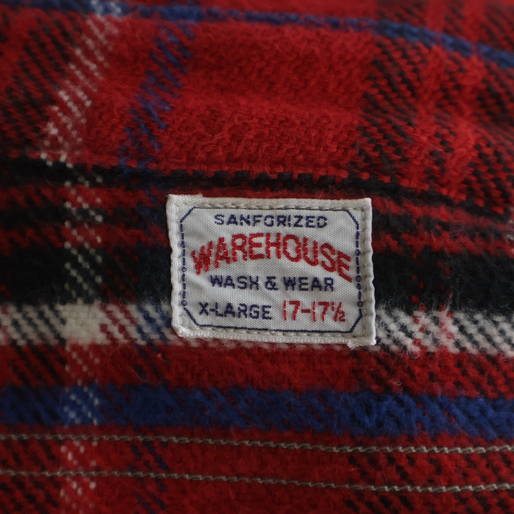 WAREHOUSE(ウェアハウス) チェック柄 ネルシャツ 長袖 レッド