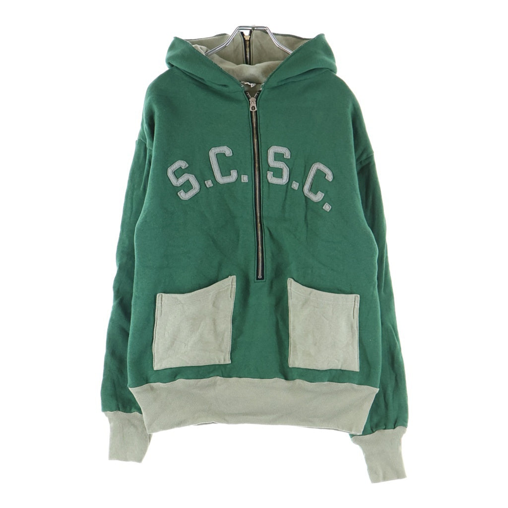 WAREHOUSE(ウェアハウス) JOHN GLUCKOW HALF ZIP SWEATPARKA ジョングラッコー ハーフ ジップ スウエットパーカー グリーン