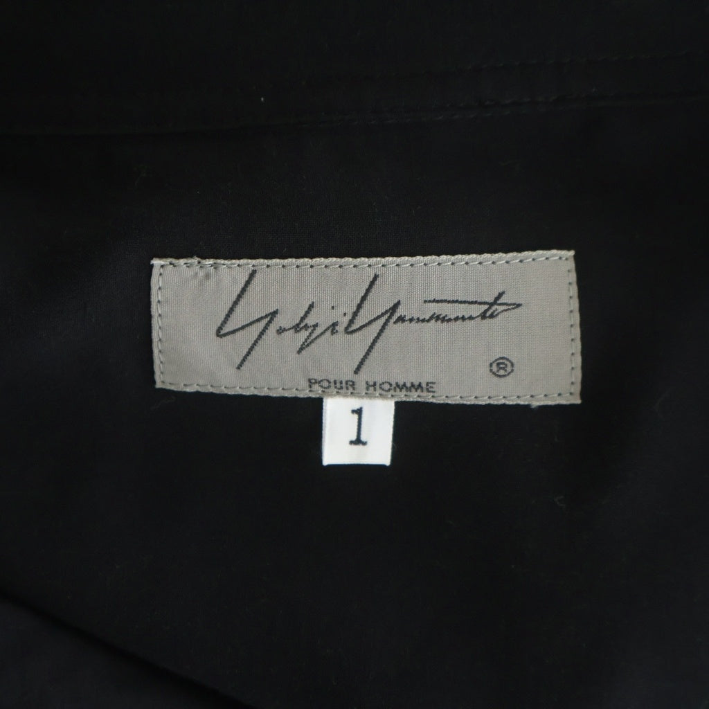 Yohji Yamamoto POUR HOMME(ヨウジヤマモト プールオム) 20SS 手繋ぎプリント レーヨン 長袖シャツ ブラック HN-B53-233