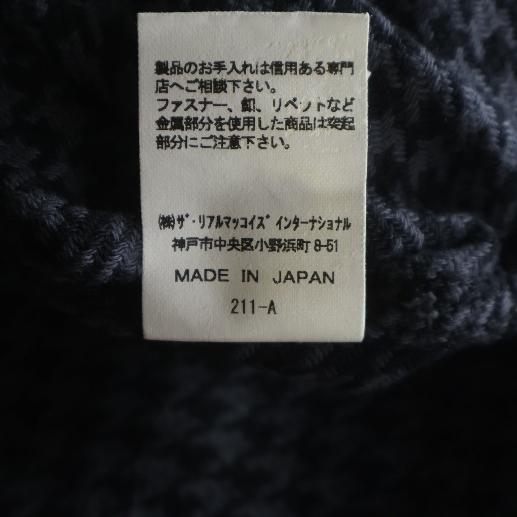 THE REAL McCOY'S(ザリアルマッコイ) ハウンドトゥース フランネル 長袖シャツ ブラック MS21102