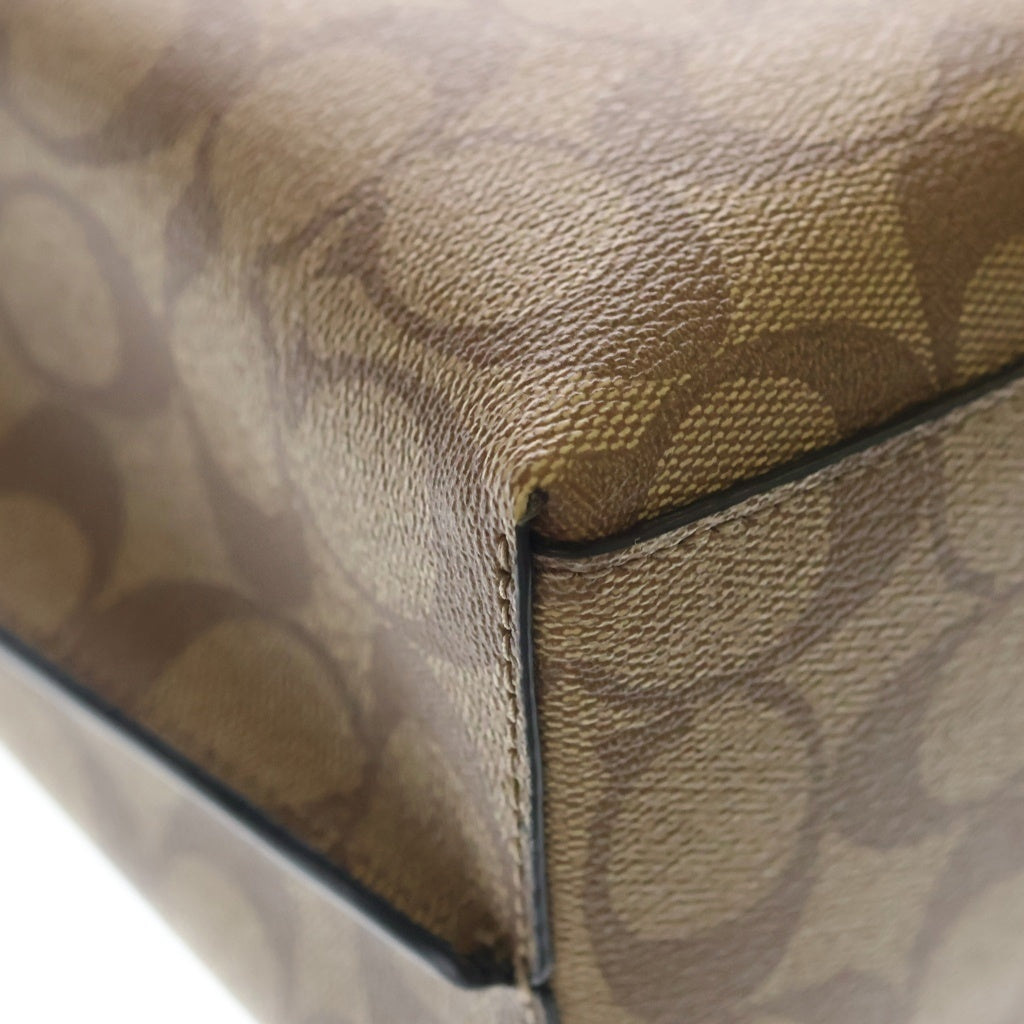 COACH(コーチ) 総柄 フロントロゴ 2WAY ハンドバッグ ブラウン H2141-C4250 レディース