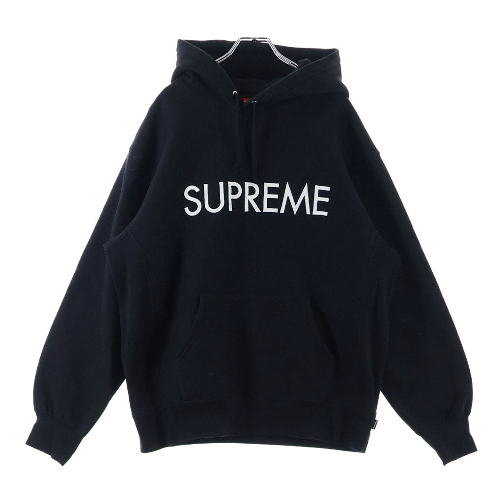 SUPREME(シュプリーム) 22AW Capital Hooded Sweatshirt キャピタル ロゴ スウェットプルオーバーパーカー ブラック