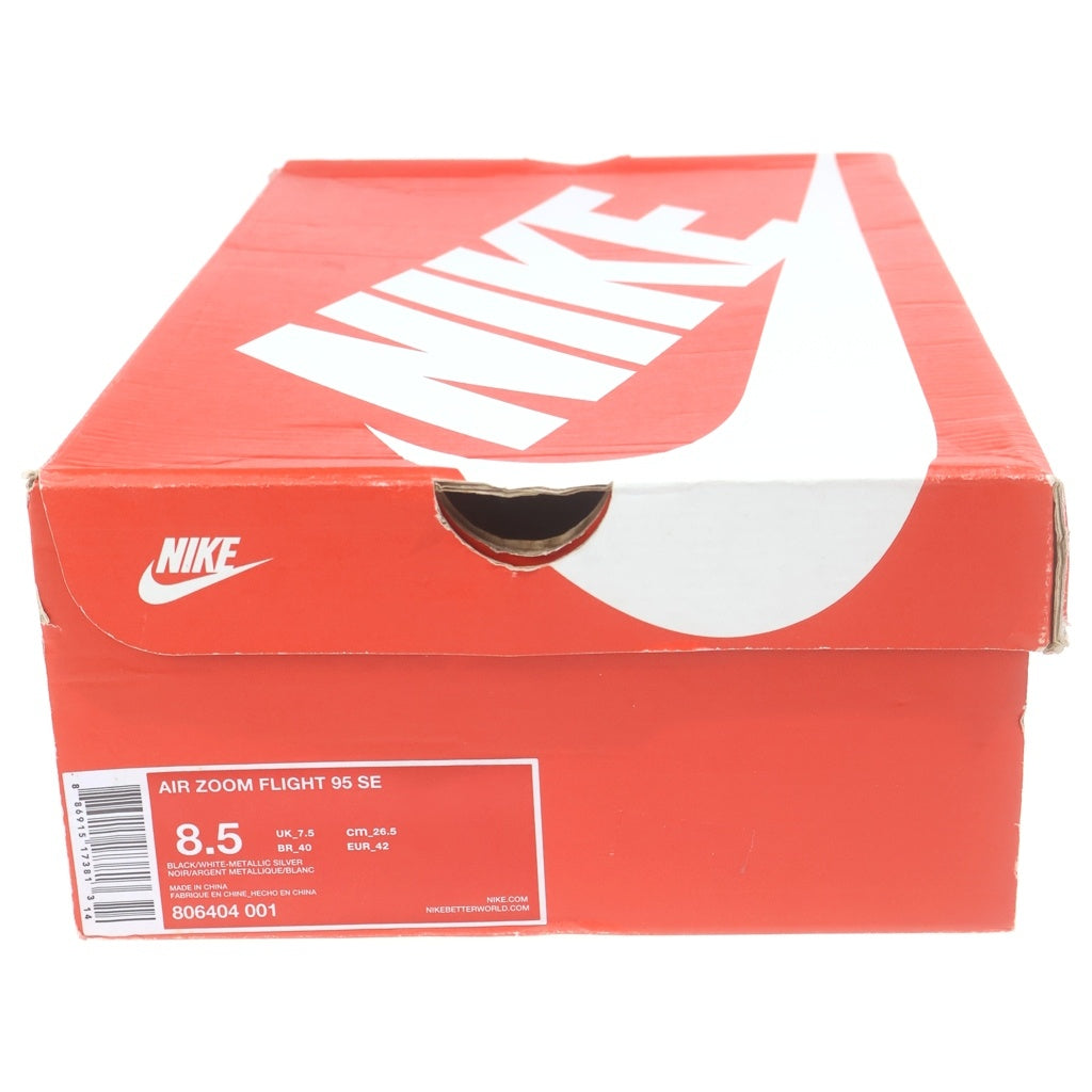 NIKE(ナイキ) 【観賞用 2015年製】AIR ZOOM FLIGHT 95 BLACK METALLIC エアズームフライト メタリック ハイカットスニーカー ブラック US8.5/26.5cm 806404-001
