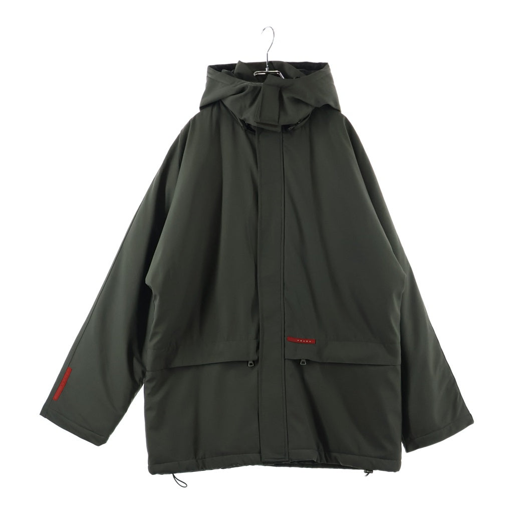 PRADA SPORT(プラダ スポーツ) ロゴプレート 中綿ナイロンジャケット カーキ