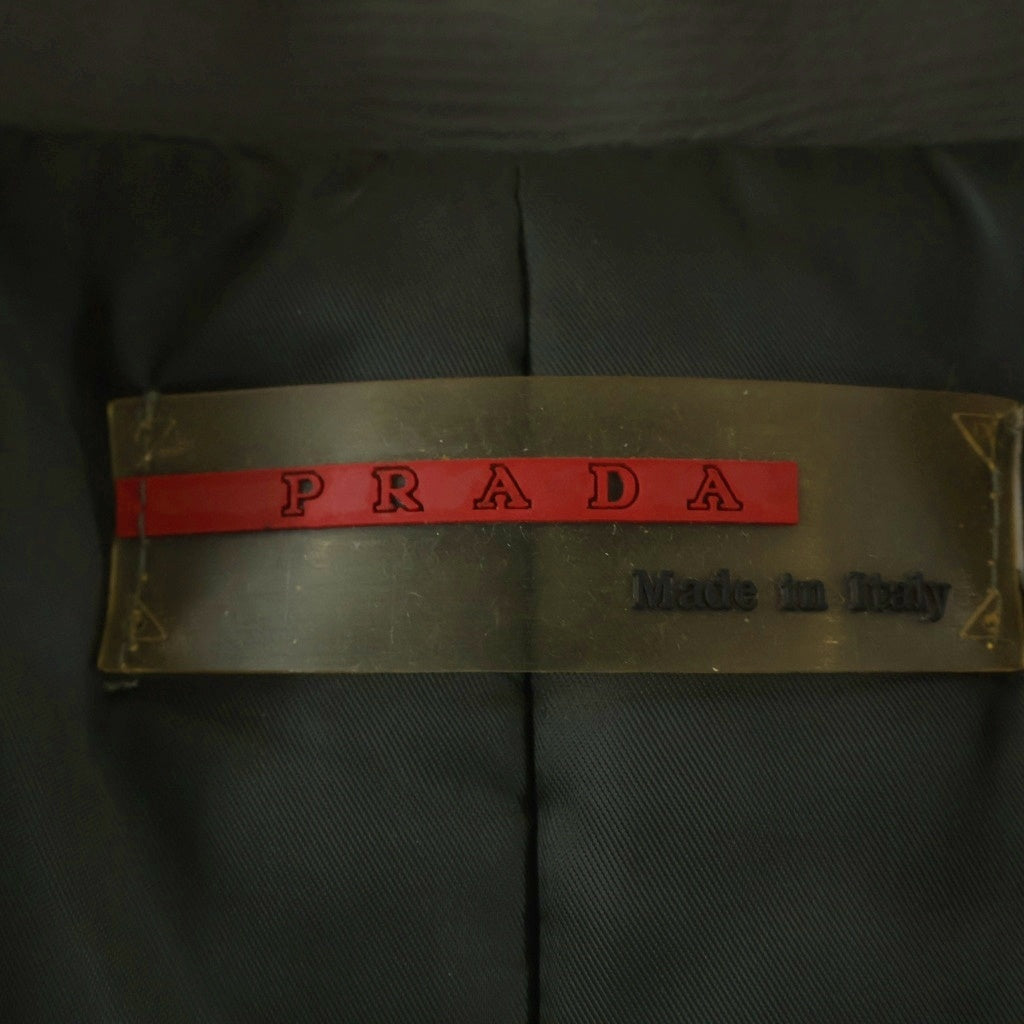 PRADA SPORT(プラダ スポーツ) ロゴプレート 中綿ナイロンジャケット カーキ