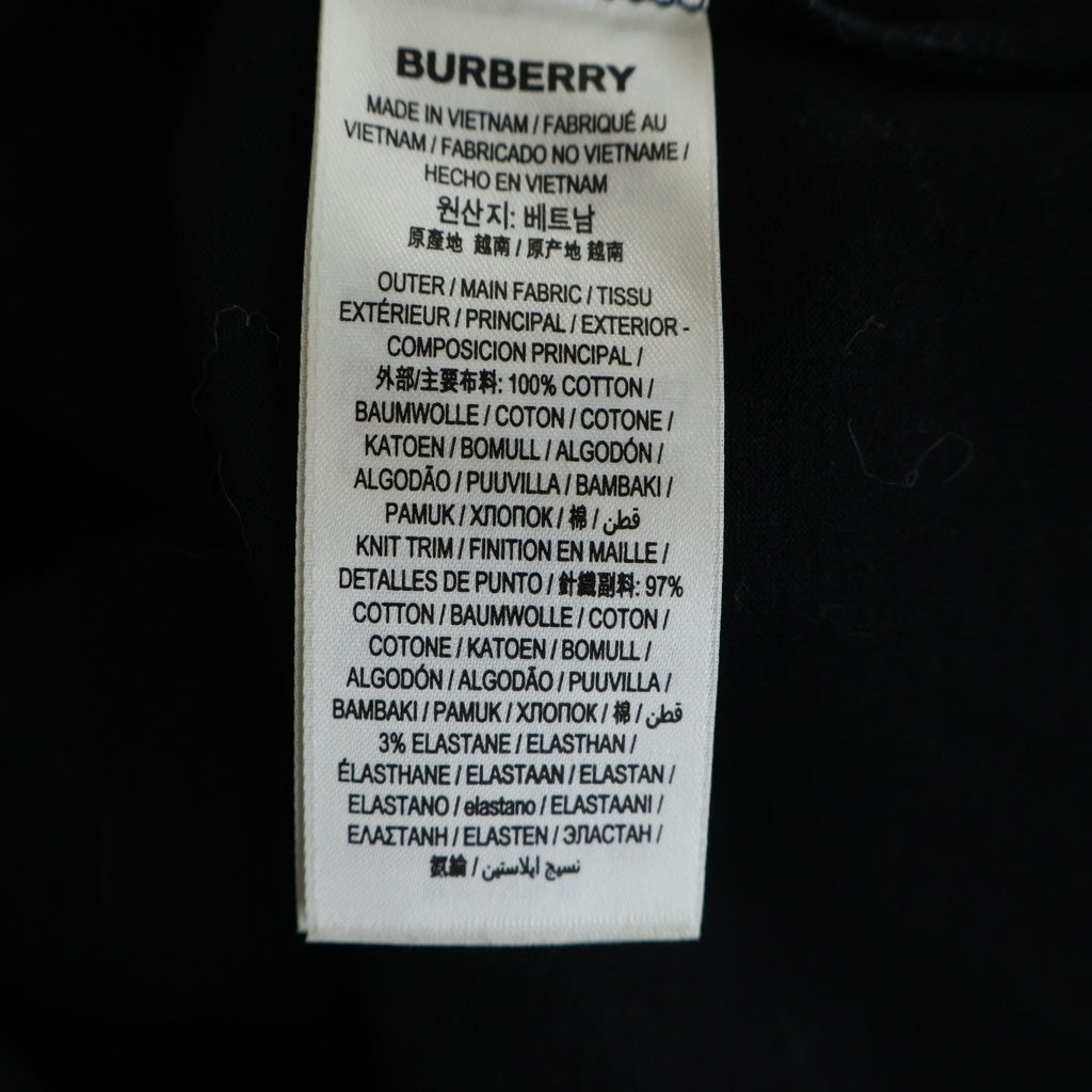BURBERRY(バーバリー) フロントロゴ クルーネック 半袖Tシャツ カットソー ブラック 8026016