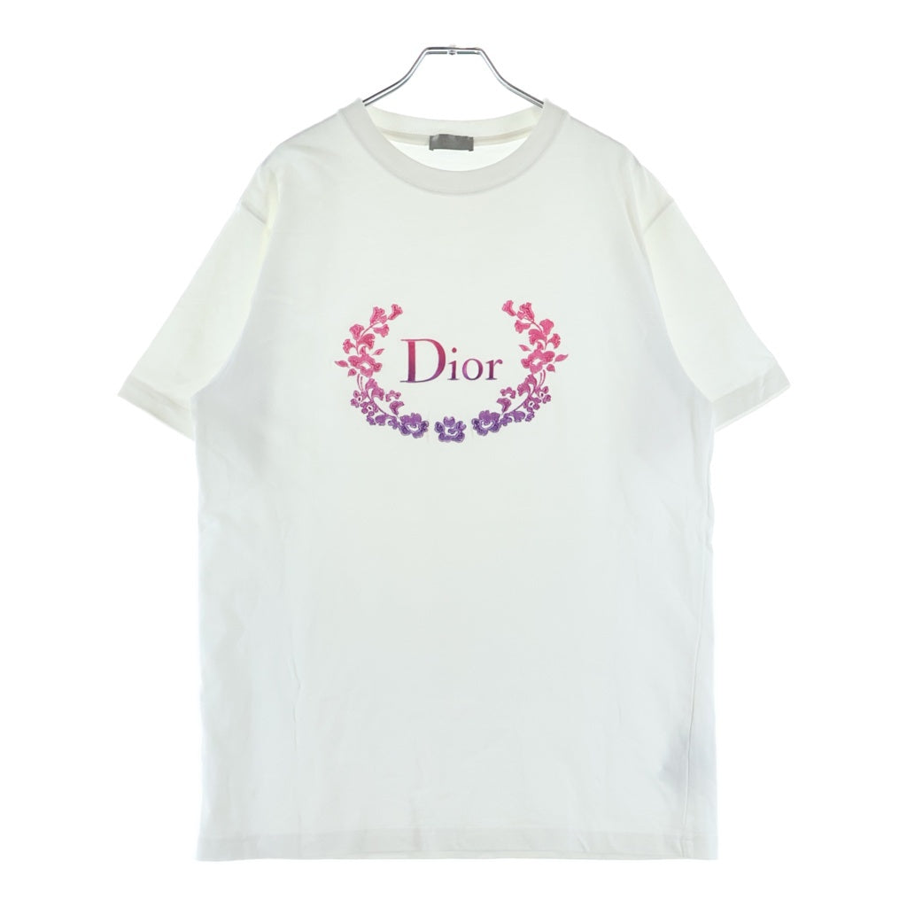 Dior HOMME(ディオールオム) 23SS ロゴエンブロイダリー クルーネック 半袖Tシャツ カットソー ホワイト 313J696A0554